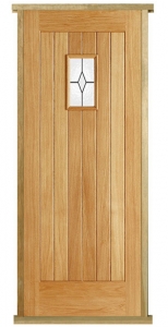 Suffolk Diamond Prehung Solid Oak External Door